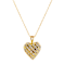CZ Grid Heart Pendant Necklace In 14K Gold Over Sterling Silver