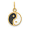 14k Yellow Gold Polished Black and White Enamel Yin and Yang Pendant