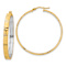 14k Yellow Gold and Rhodium Over 14k Yellow Gold 1 9/16" Polished
& Diamond-Cut Circle Hoop Earrings