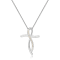 Round Yellow Sapphire and White Sapphire Sterling Silver Cross Pendant
With Chain