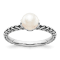 Rhodium Over Sterling Silver Stackable Expressions 7.0-7.5mm White
Freshwater Cultured Pearl Ring
