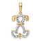14K Two-tone Gold Diamond-Cut Sitting Puppy Pendant
