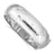 Rhodium Over Sterling Silver Diamond-cut 20mm Hinged Bangle Bracelet