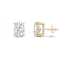 White Cubic Zirconia 14k Yellow Gold Studs With Velvet Gift Box 2.00ctw