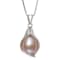 Pink Freshwater Pearl Pendant Necklace In Sterling Silver 18 Inch