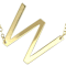 Sideways Initial W Necklace In Solid 14K Yellow Gold 18 Inch