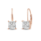 White Cubic Zirconia 14k Rose Gold Earrings With Velvet Gift Box 2.00ctw
