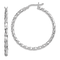 Rhodium Over Sterling Silver Twisted 3x40mm Hoop Earrings