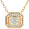 Diamond Simulant Emerald Cut And White Zircon Necklace In 18K Gold Over
Sterling Silver 1.58ctw