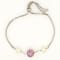 Round Pink and White Mother-Of-Pearl Sterling Silver Station Bolo Bracelet