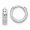 Rhodium Over 14k White Gold 7/16" Cut-out Design Hinged Hoop Earrings