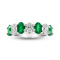Oval Emerald and Diamond 14k White Gold Band Ring 2.91ctw