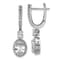 Rhodium Over Sterling Silver Fancy Oval Cubic Zirconia Halo Hinged
Dangle Earrings