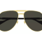 Gucci Gold Tone and Black Aviator Frame / Gray Lens Sunglasses