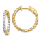 14K Yellow Gold Oro Spotlight Lab Grown Diamond SI+, H+, Round Hoop with
Safety Clasp Earrings