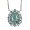 Sterling Silver Mixed Grandidierite and White Zircon Necklace 2.76ctw