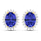 2.18ctw 14K Yellow Gold Tanzanite and White Diamond Halo Earrings