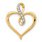 14K Yellow Gold 0.20ctw Diamond Heart and Infinity Pendant