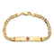 14k Yellow Gold Medical Red Enamel Mariner Link ID Bracelet
