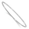 Rhodium Over 14k White Gold 2mm Diamond-Cut and Polished Slip On Bangle Bracelet