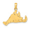 14k Yellow Gold Textured Martha's Vineyard Island Pendant