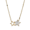 White Cubic Zirconia 18K Yellow Gold Over Sterling Silver Star Necklace 0.15ctw