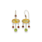 14K Yellow Gold Citrine, Peridot, and Garnet Dangle Earrings