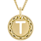Cardano Initial T Pendant Necklace In 18K Gold Over Bronze