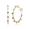 Enamel C-Hoop Earrings In 14K Gold Over Sterling Silver