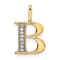 14K Yellow Gold Diamond Letter B Initial Pendant
