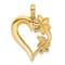 14k Yellow Gold Polished Floral Heart Pendant