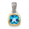 Rhodium Over Sterling Silver with 14k Accent Light Swiss Blue Topaz Pendant