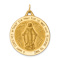 14K Yellow Gold Satin and Textured Miraculous Medal Pendant