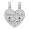 Rhodium Over 14k White Gold Textured Enameled Mother-Daughter
Break-apart Pendant