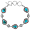 Turquoise Southwest Inspired Oxidized Sterling Silver Toggle Bracelet 10x7mm