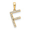 14k Yellow Gold Diamond Letter F Initial Pendant