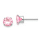 Rhodium Over 14k White Gold 6.5mm Pink Cubic Zirconia Stud Earrings