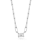 Sterling Statements Rhodium Over Sterling Silver White CZ Necklace with
Paperclip Chain