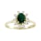 0.61ctw Oval Emerald and Diamond Halo Ring in 14k Yellow Gold