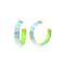 14K Yellow Gold Over Sterling Silver Iridescent Acrylic Hoops in Neon Green