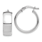 Rhodium Over 14k White Gold 13/16" High Polished Hoop Earrings