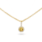 Round Shape Yellow Citrine 14K Yellow Gold Over Sterling Silver Pendant
with Chain