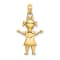10K Yellow Gold Solid Polished Girl with Pig-Tails Charm