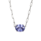 Blue Cubic Zirconia Rhodium Over Sterling Silver Paperclip Necklace 4.0ctw