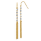 14k Two-tone Gold Diamond-Cut Bead Tassel Dangle Earrings