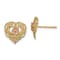 14K Yellow Gold and 14K Rose Gold Textured Lace Trim and Flower Heart
Stud Earrings