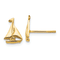 14k Yellow Gold Sail Boat Stud Earrings