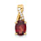 10k Yellow Gold 0.725 cttw Oval Red Garnet January Birthstone and
Diamond Pendant