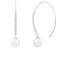 7-8mm white cultured freshwater pearl rhodium over sterling silver earrings