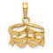 14k Yellow Gold Polished and Textured Comedy and Tragedy Pendant